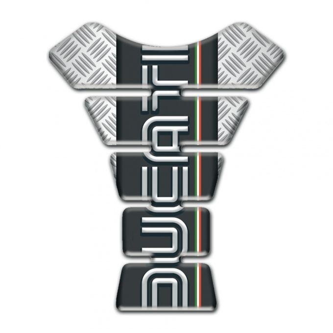 Ducati Tank Pad Protector Crossed patterns Base with Black logo Panel 