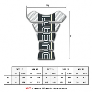 Ducati Tank Fuse White Carbon Base and Black Logo Panel 