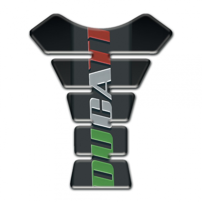 Ducati Tank Guard Pads Colorful Logo Black background 