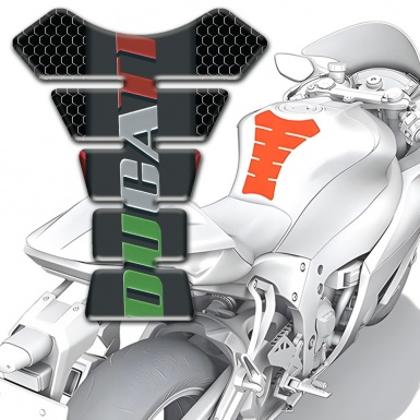 Ducati Tank Fuse Black Flakes Warp with Colorful Logo Style 