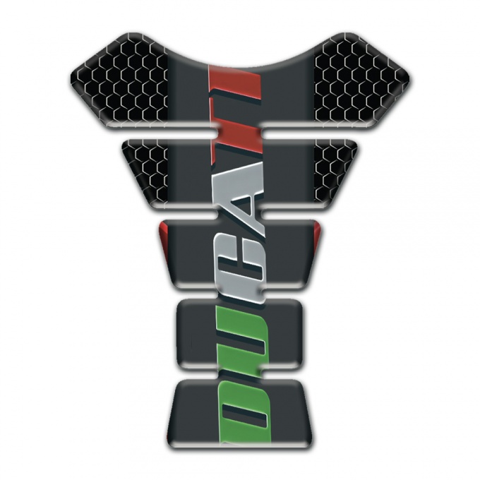 Ducati Tank Fuse Black Flakes Warp with Colorful Logo Style 