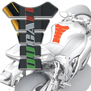 Ducati Tank Protector Diagonal Yellow Tape Base Colorful Logo 