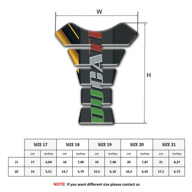 Ducati Tank Protector Diagonal Yellow Tape Base Colorful Logo 