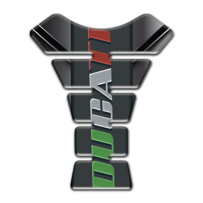 Ducati Tank Guard Pads Chromed Base Design Colorful Logo 