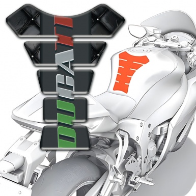 Ducati Tank Fuse Black Leather base Colorful Logo 