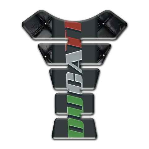 Ducati Tank Fuse Black Leather base Colorful Logo 