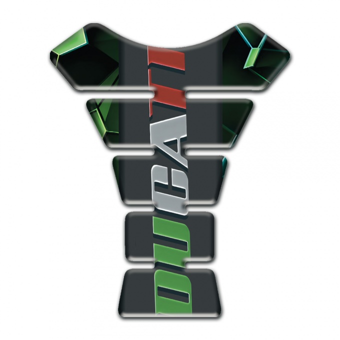 Ducati Tank Pad Motorbike Green Diamond base Colorful Logo 