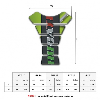 Ducati Tank Protector Fresh Green background Colorful Logo 