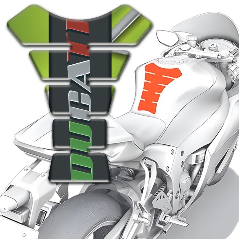 Ducati Tank Protector Fresh Green background Colorful Logo 