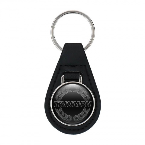 Triumph Leather Keychain Black Silver Laurel Edition