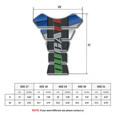 Ducati Tank Pad Protector Blue Gray baackground Colorful Logo Design 