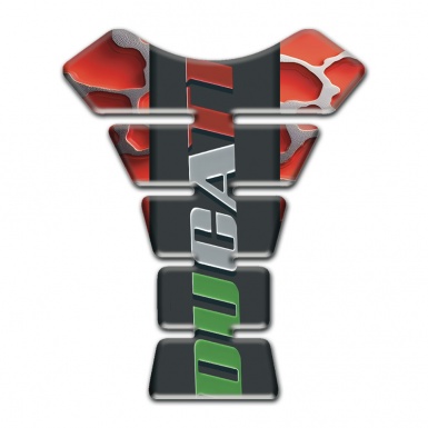 Ducati Tank Fuse Red Clouds Base and Colorful Logo