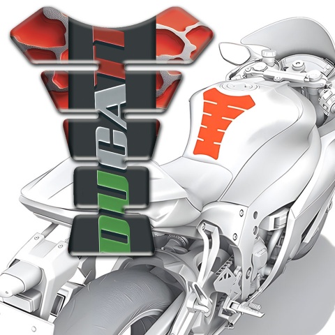 Ducati Tank Fuse Red Clouds Base and Colorful Logo