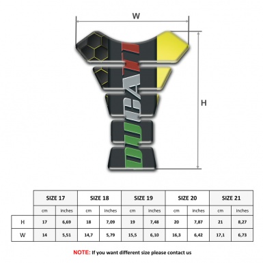 Ducati Tank Guard Pads Black Logo panel with Colorful Print 