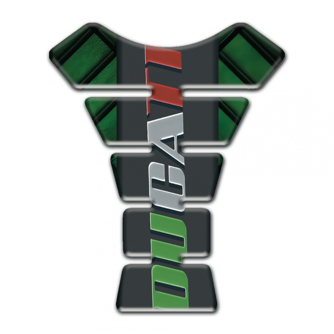 Ducati Tank Pad Protector Dark Green Parts Base and Colorful Logo Style 
