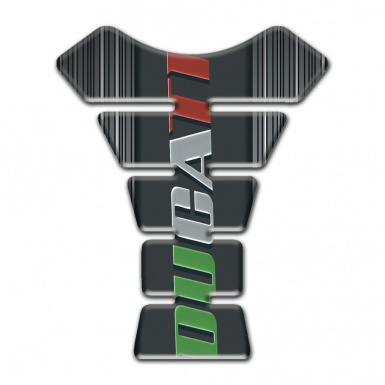 Ducati Tank Pad Motorbike Dark Gray with White Stripes Base Style 