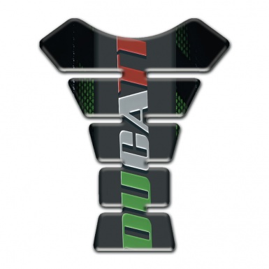 Ducati Tank Guard Pads Colorful Logo Inscription with Black base 