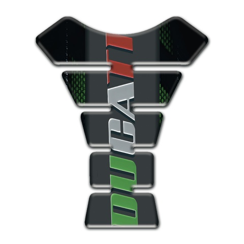 Ducati Tank Guard Pads Colorful Logo Inscription with Black base 
