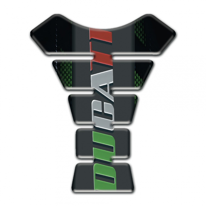 Ducati Tank Guard Pads Colorful Logo Inscription with Black base 