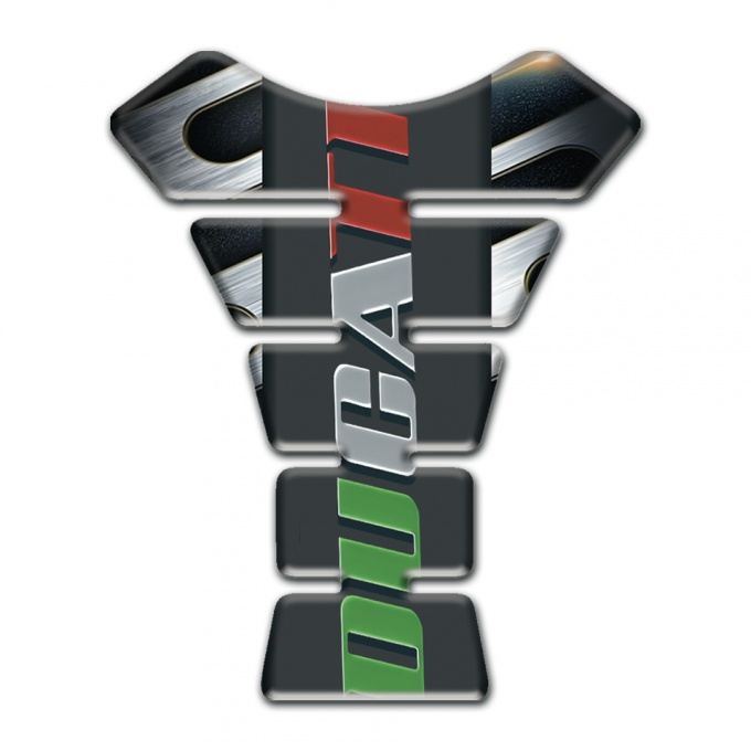 Ducati Tank Pad Protector Metal Detail Base effect with Colorful Logo 