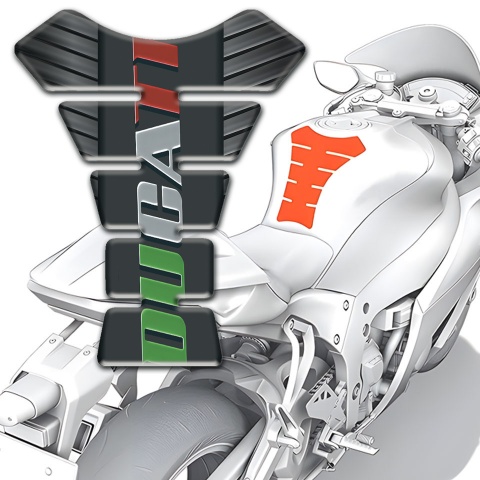 Ducati Tank Guard Pads Rubber Effect Design with Colorful Logo Style 