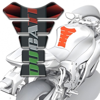 Ducati Tank Pad Protector Merging Red Black Base and Colorful Logo 