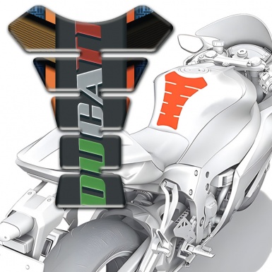 Ducati Tank Guard Pads Multicolored Base with Stylish Logo Inscription 