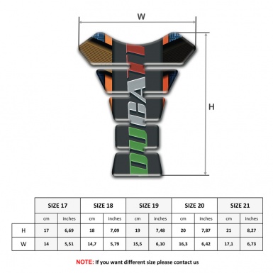 Ducati Tank Guard Pads Multicolored Base with Stylish Logo Inscription 