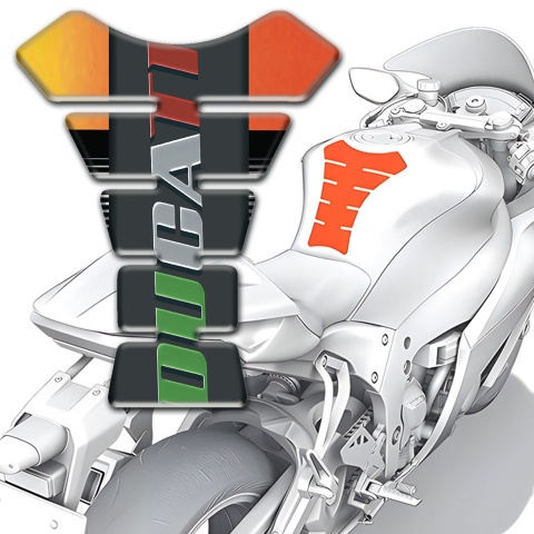 Ducati Tank Pad Protector Colorful Logo Silicone Sticker 