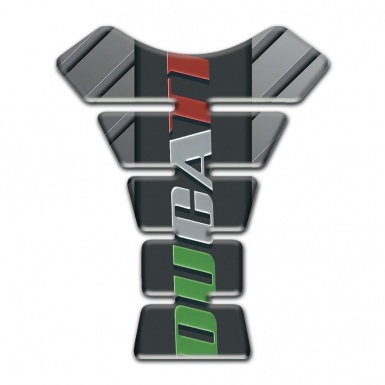 Ducati Tank Protector Gray Diagonal patterns Design with Colorful Logo 