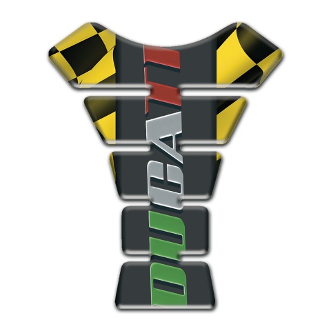 Ducati Tank Guard Pads Black Yellow Figures Base Colorful Logo 