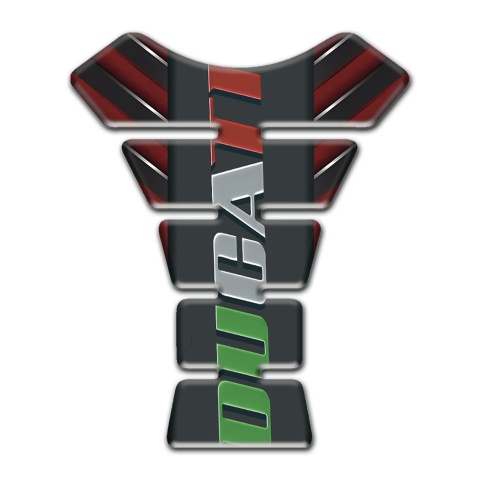 Ducati Tank Pad Motorbike Red Base with Nikel Elements Decoration 