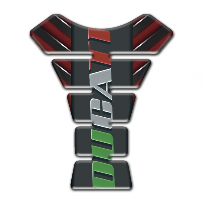 Ducati Tank Pad Motorbike Red Base with Nikel Elements Decoration 