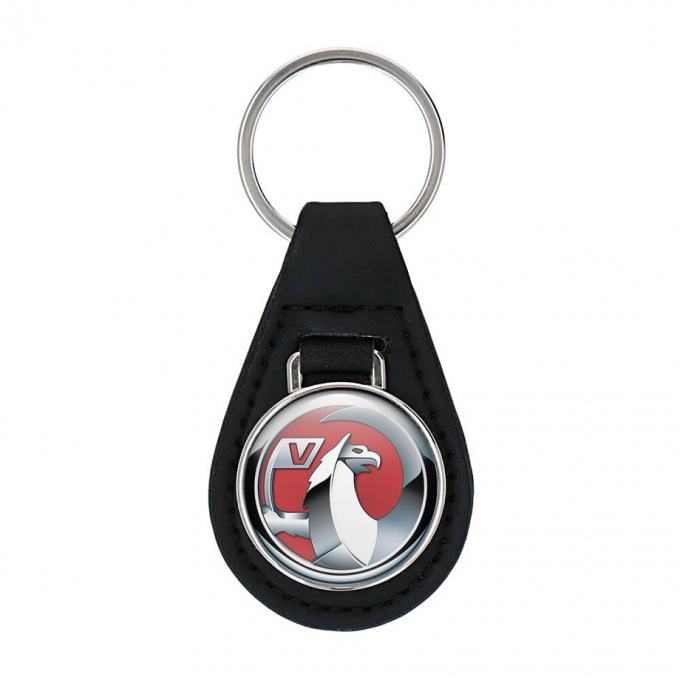 Vauxhall Leather Keychain Red Metallic Design