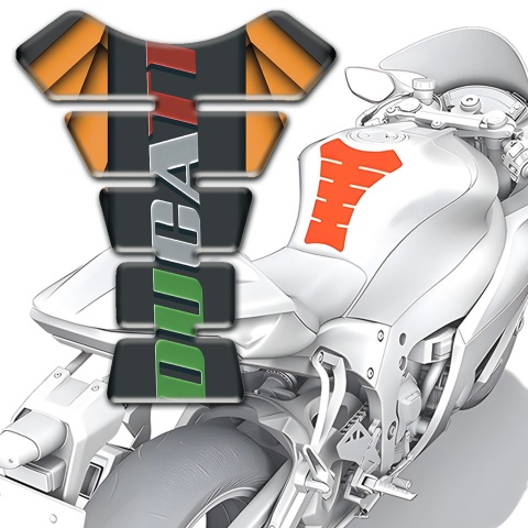 Ducati Tank Protector Orange Parts Warp style 