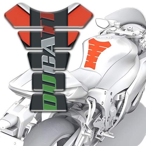 Ducati Tank Pad Motorbike Motorcycle Edition Vertical Colorful Logo 