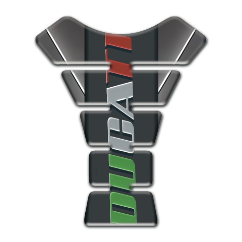 Ducati Tank Guard Pads Gray with White Stripe Warp Style 