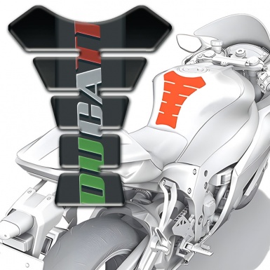 Ducati Tank Fuse Graphite Effect Base and Colorful Logo 