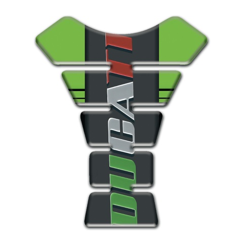 Ducati Tank Guard Pads Fresh Green Base with Colorful Logo 