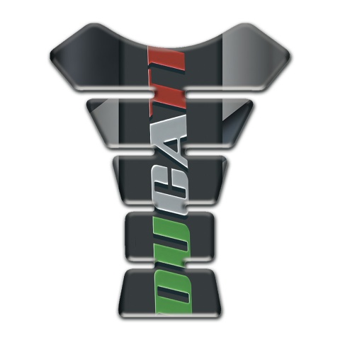 Ducati Tank Pad Motorbike Diagonal Gray band base Colorful Logo 