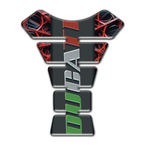 Ducati Tank Guard Pads 3D Spider Web background Colorful Logo Design 
