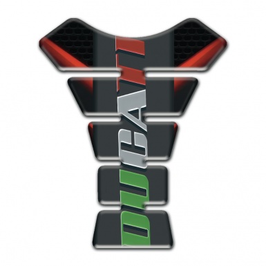 Ducati Tank Pad Motorbike Black warp with Red Decoration 