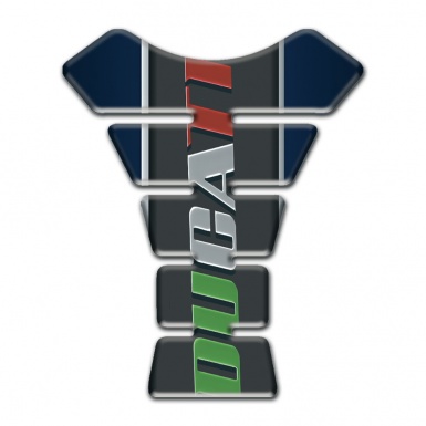 Ducati Tank Protector Dark Blue Base with Colorful Inscription Logo 