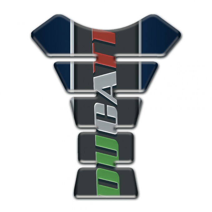 Ducati Tank Protector Dark Blue Base with Colorful Inscription Logo 