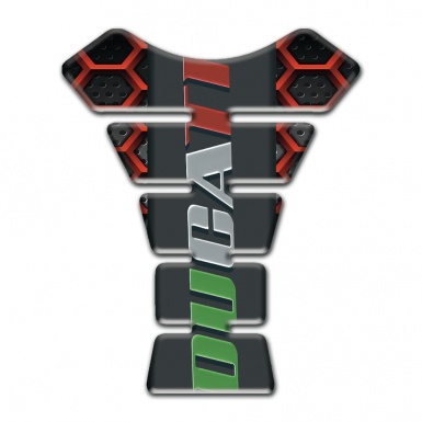 Ducati Tank Pad Protector Red Grid Warp Design 
