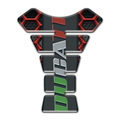Ducati Tank Pad Protector Red Grid Warp Design 