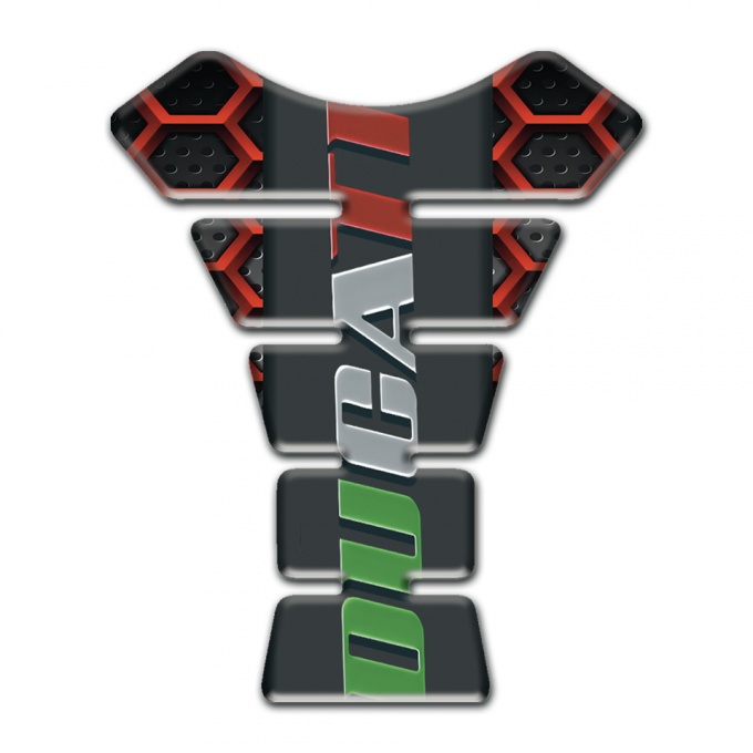 Ducati Tank Pad Protector Red Grid Warp Design 