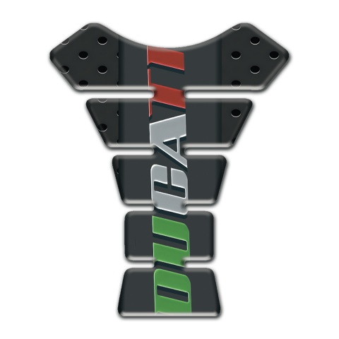 Ducati Tank Guard Pads Perforated Black surface Base Colorful Logo 