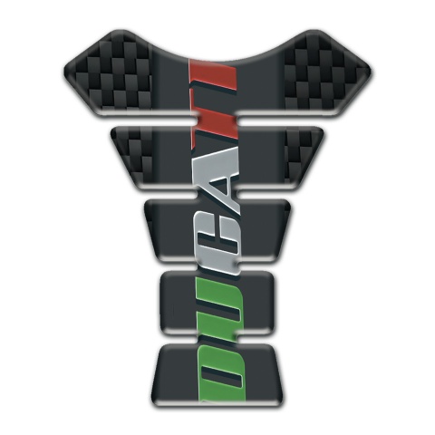Ducati Tank Pad Protector Black Fibers Base Colorful logo 