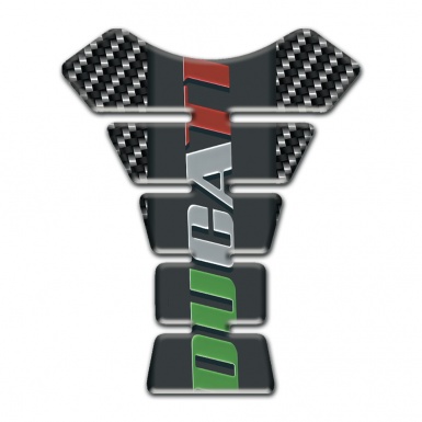 Ducati Tank Fuse Dark Carbon Base with Colotful Logo 